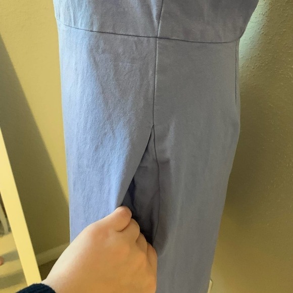 Pearl by Lela Rose Purple White Flutter Sleeve Sheath Dress Size 6 - Picture 7 of 13